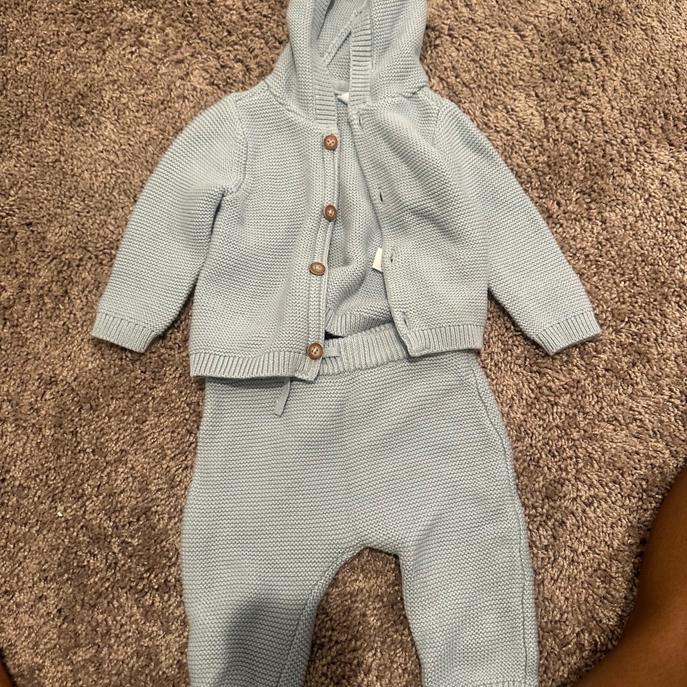 Cozy Knit Baby Hoodie and Pants Set